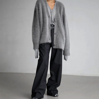Mia | Oversized zacht dames vest met v-hals