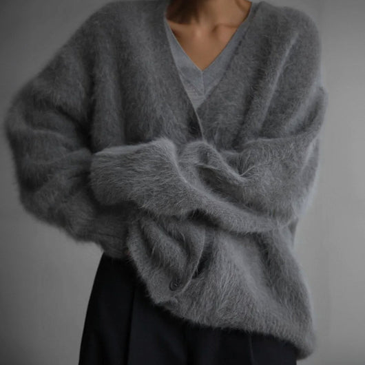 Mia | Oversized zacht dames vest met v-hals