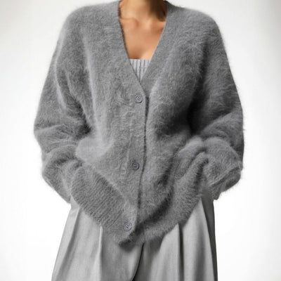 Mia | Oversized zacht dames vest met v-hals