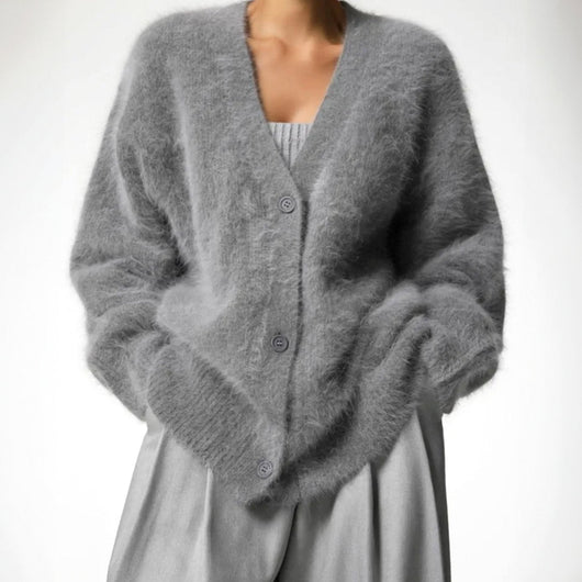 Mia | Oversized zacht dames vest met v-hals