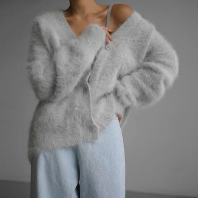 Mia | Oversized zacht dames vest met v-hals