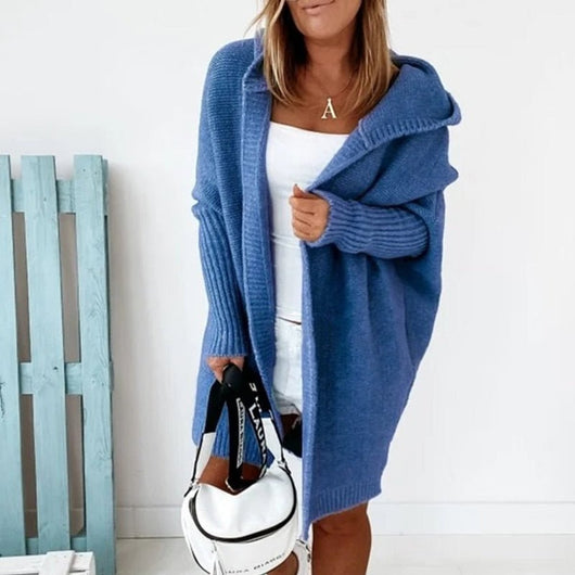 Annika | Oversized damesvest met capuchon en vleermuismouwen