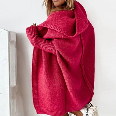 Annika | Oversized damesvest met capuchon en vleermuismouwen