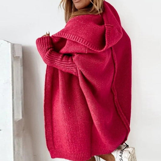 Annika | Oversized damesvest met capuchon en vleermuismouwen
