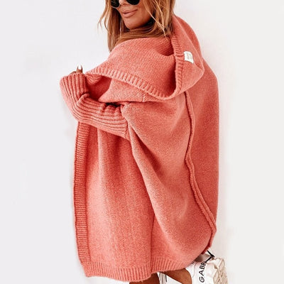 Annika | Oversized damesvest met capuchon en vleermuismouwen