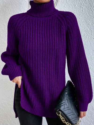 Amelie | Oversized grofgebreide damestrui met col
