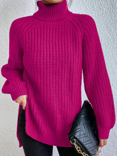 Amelie | Oversized grofgebreide damestrui met col