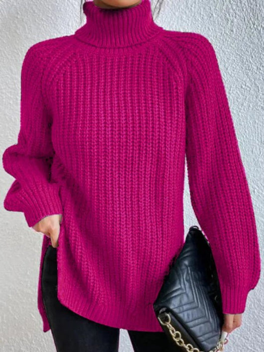 Amelie | Oversized grofgebreide damestrui met col