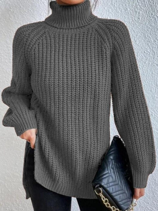 Amelie | Oversized grofgebreide damestrui met col