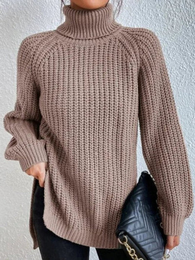 Amelie | Oversized grofgebreide damestrui met col