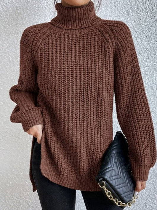 Amelie | Oversized grofgebreide damestrui met col