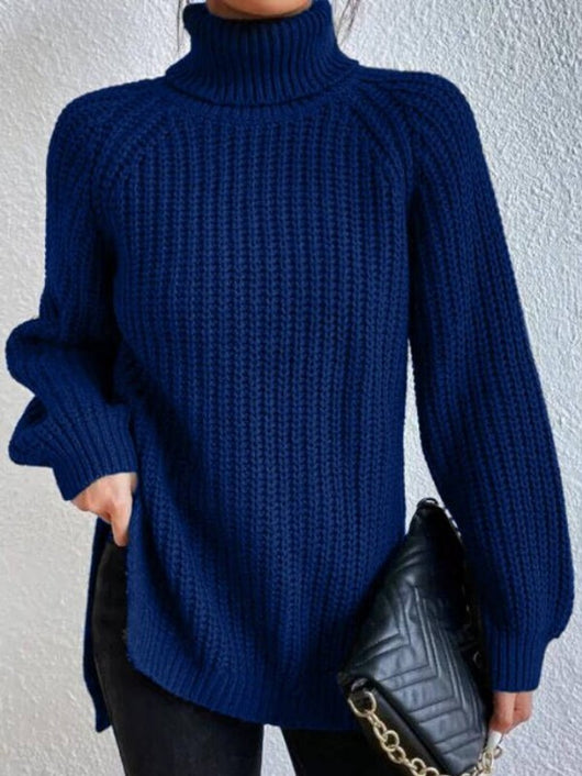 Amelie | Oversized grofgebreide damestrui met col