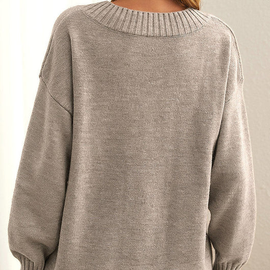 Katharina | Zachte oversized lange damestrui met V-hals