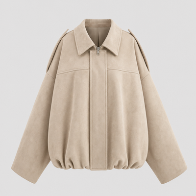 Thurlow jas in velourslook met rits