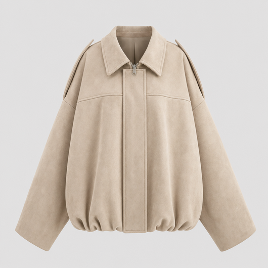 Thurlow jas in velourslook met rits