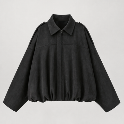 Thurlow jas in velourslook met rits