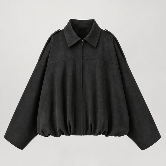 Thurlow jas in velourslook met rits