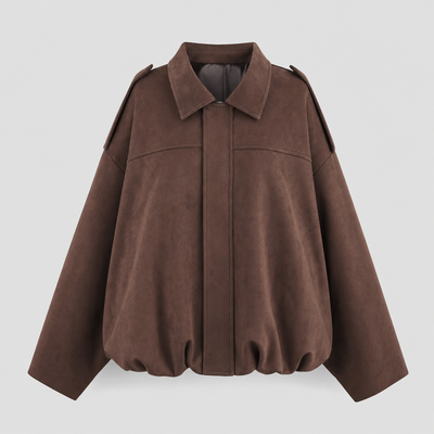 Thurlow jas in velourslook met rits