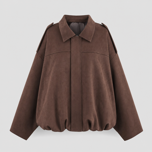 Thurlow jas in velourslook met rits