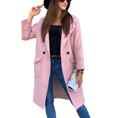 Mia | Elegante dubbelrijige dames trenchcoat met reverskraag