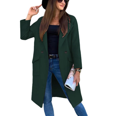 Mia | Elegante dubbelrijige dames trenchcoat met reverskraag