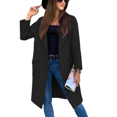 Mia | Elegante dubbelrijige dames trenchcoat met reverskraag