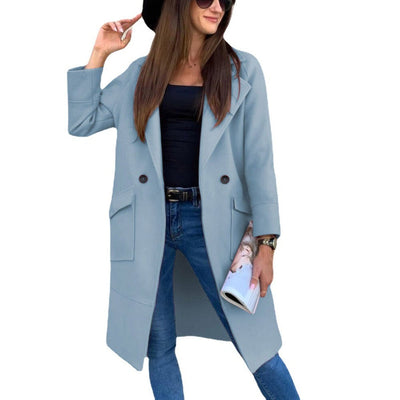 Mia | Elegante dubbelrijige dames trenchcoat met reverskraag
