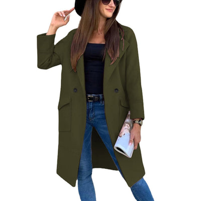 Mia | Elegante dubbelrijige dames trenchcoat met reverskraag