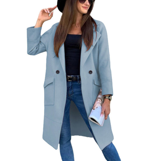 Mia | Elegante dubbelrijige dames trenchcoat met reverskraag