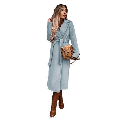 Elisabeth | Elegante lange dames trenchcoat met bindceintuur