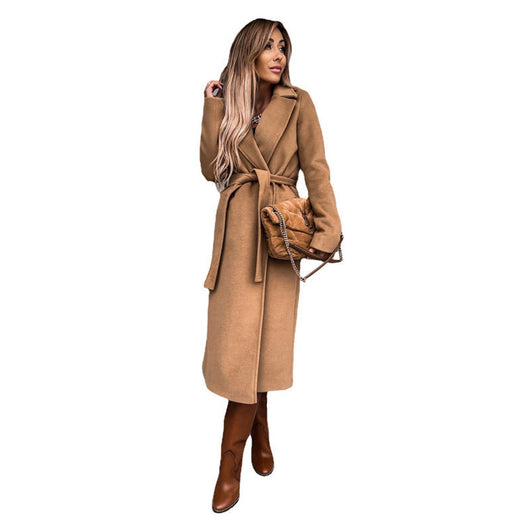 Elisabeth | Elegante lange dames trenchcoat met bindceintuur