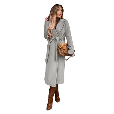 Elisabeth | Elegante lange dames trenchcoat met bindceintuur