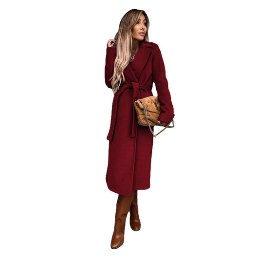 Elisabeth | Elegante lange dames trenchcoat met bindceintuur