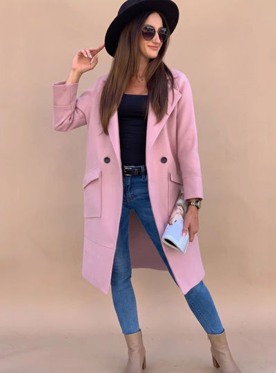Marlene | Elegante dubbelrijse dames trenchcoat met reverskraag en zakken