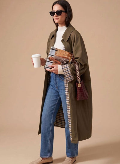 Johanna | Lange elegante dames trenchcoat met zijzakken