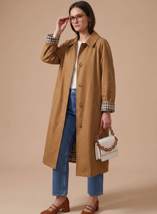 Johanna | Lange elegante dames trenchcoat met zijzakken