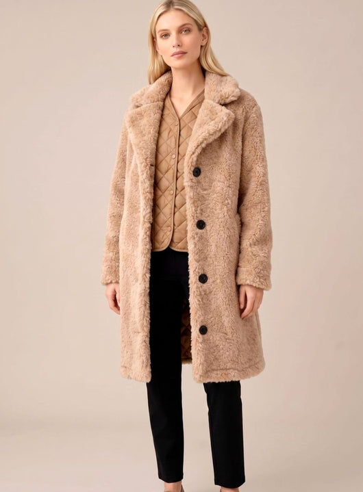 Clara | Lange oversized dames pluche mantel