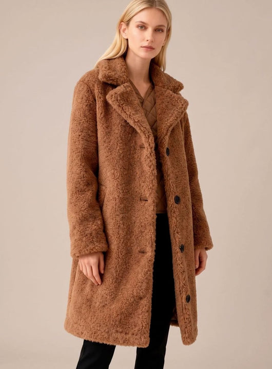 Clara | Lange oversized dames pluche mantel