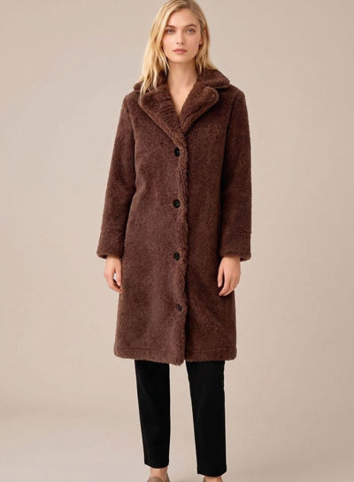 Clara | Lange oversized dames pluche mantel