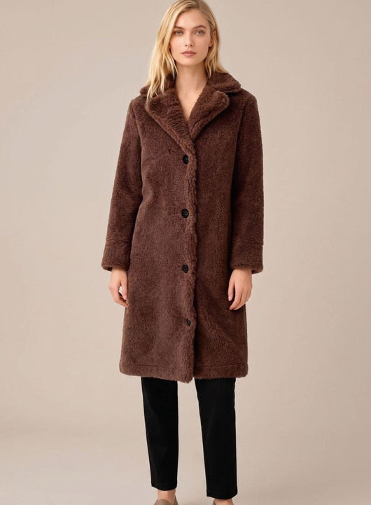 Clara | Lange oversized dames pluche mantel