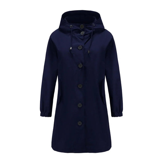 Emilia | Waterafstotende lange dames trenchcoat met capuchon