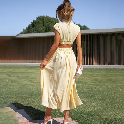 Daniela | Dames midijurk met cut-out voor elke gelegenheid