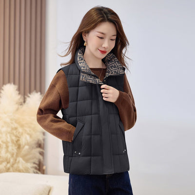 Sophie | Gewatteerde mouwloze dames bodywarmer met opstaande kraag en rits