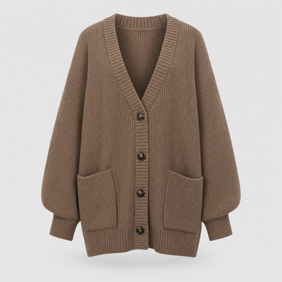 Wexford grofgebreid vest met knoopsluiting