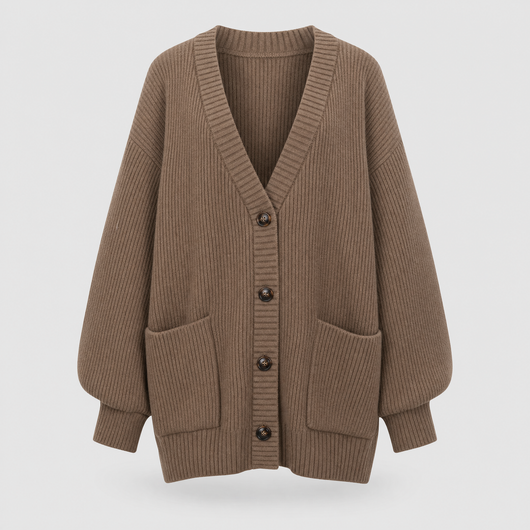 Wexford grofgebreid vest met knoopsluiting