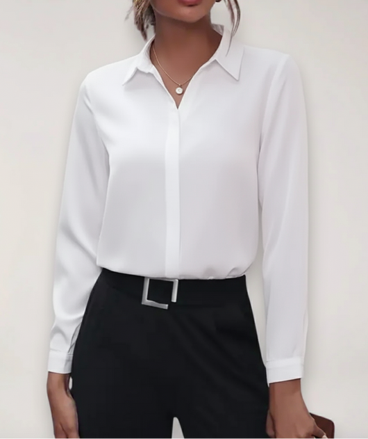 Stefanie | Getailleerde damesblouse met knoopsluiting voor kantoor