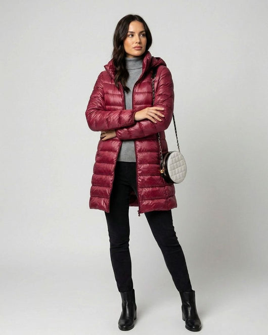 Johanna | Ultralichte slim-fit dames donsjas met capuchon