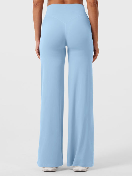 Doris | Dames zomerbroek met wijd uitlopende pijp en hoge taille