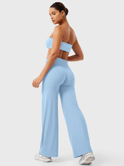 Doris | Dames zomerbroek met wijd uitlopende pijp en hoge taille