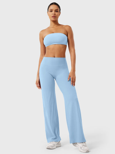 Doris | Dames zomerbroek met wijd uitlopende pijp en hoge taille